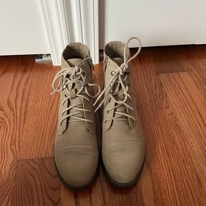 Madden girl lace up with a zipper booties